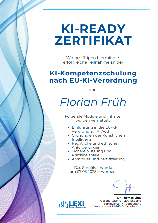 Beispiel KI-READY Grundlagen Zertifikat